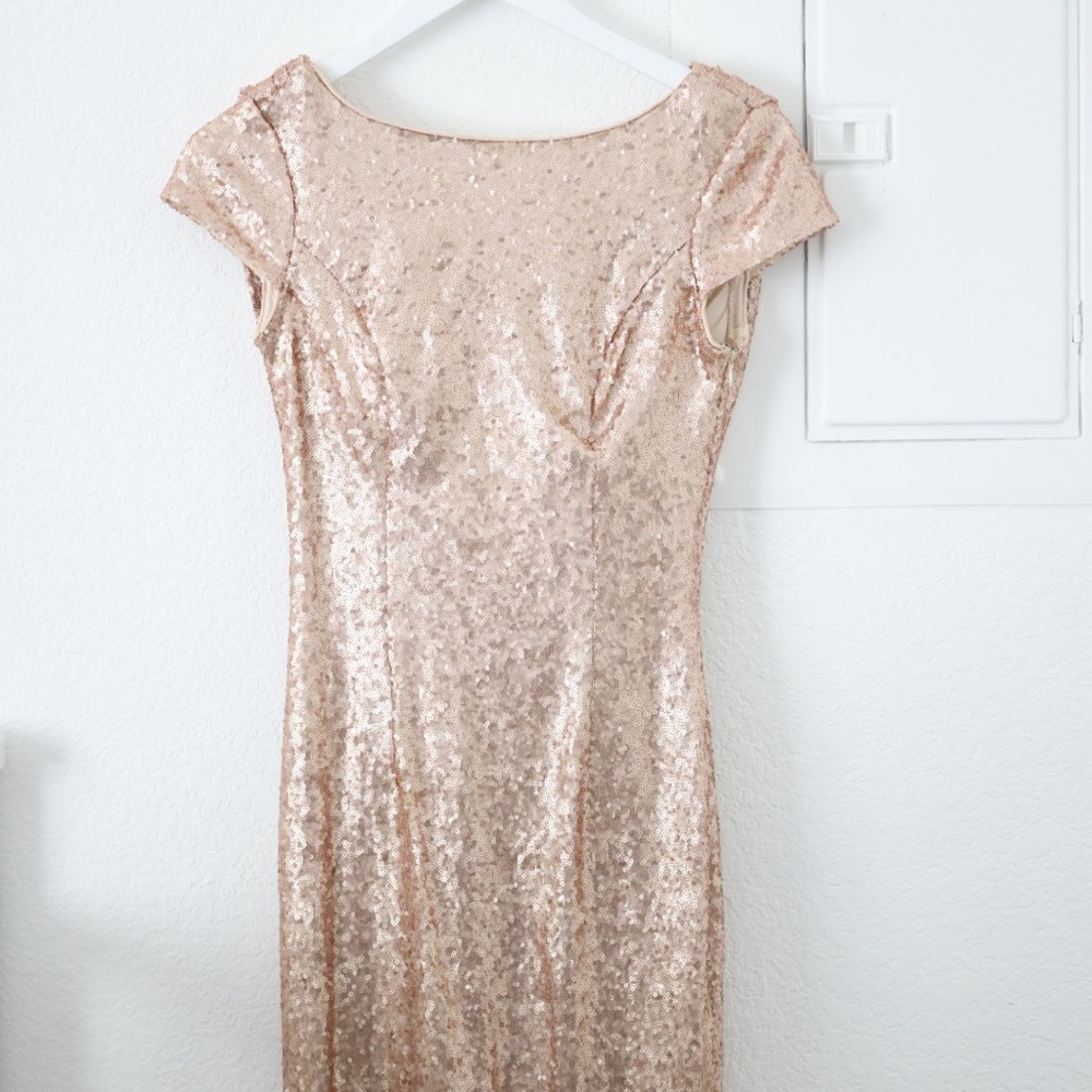 Bridesmaid Champagne/Rose Gold Sequin Dress